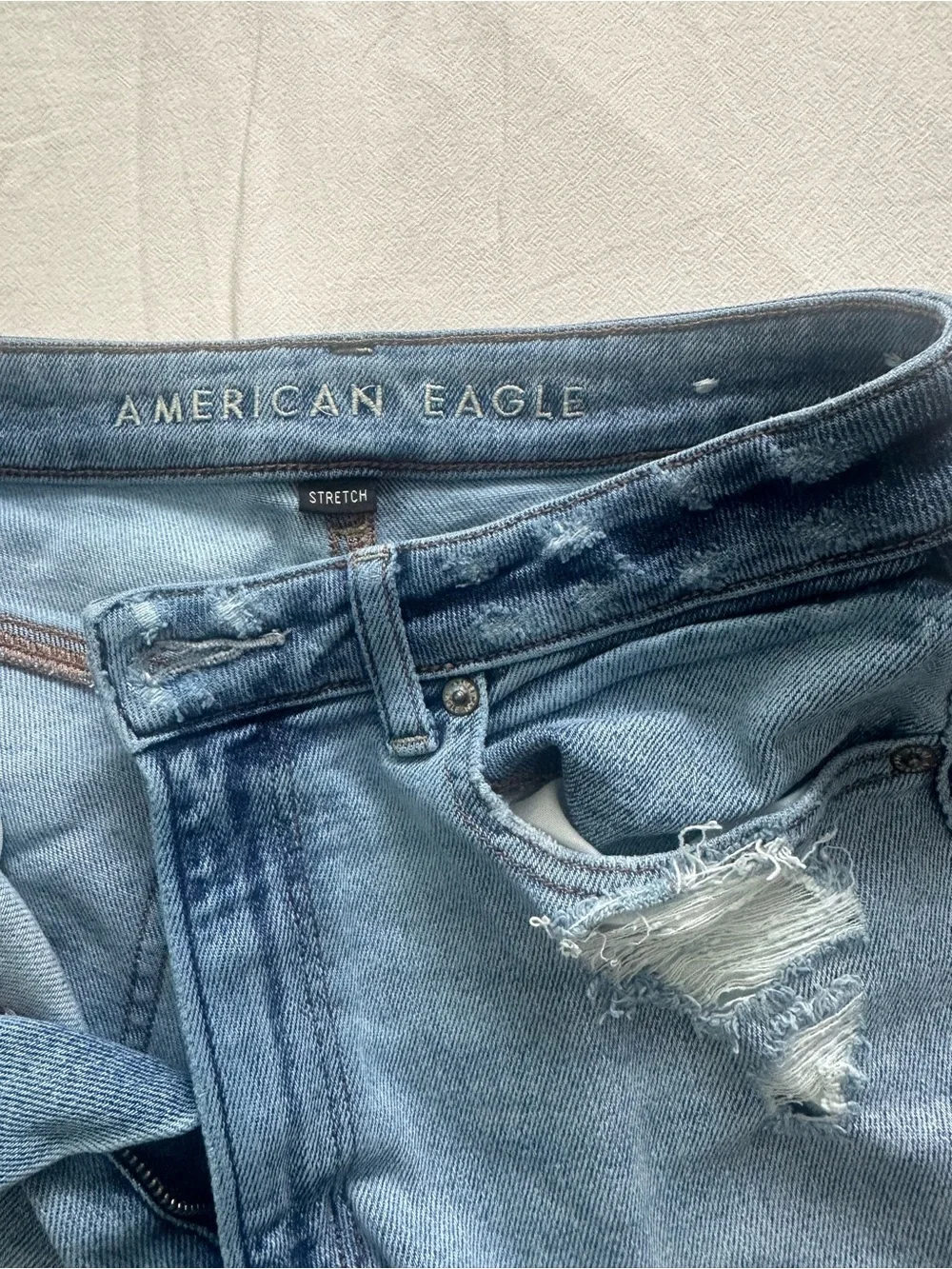 American Eagle Outfitters Light Blue Distressed Jeans